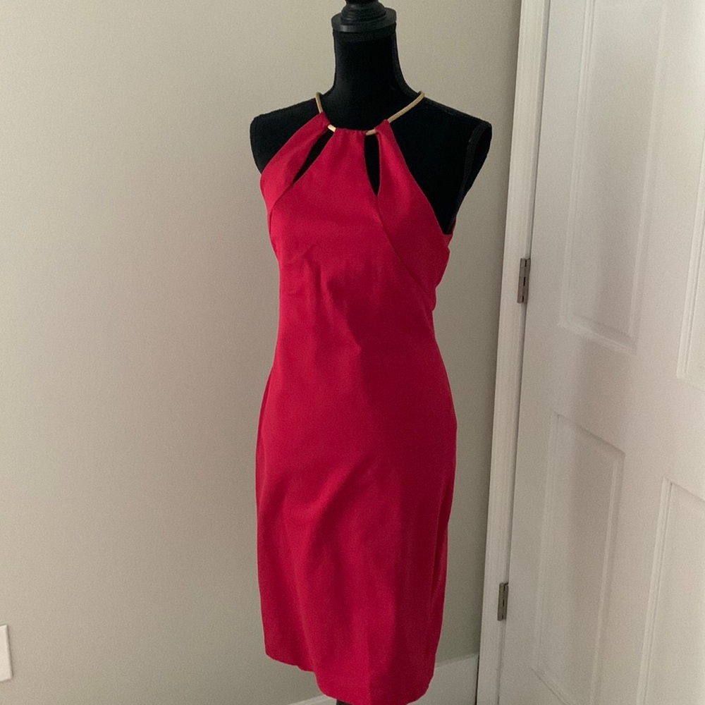 Red bebe formal dress.  Size Medium